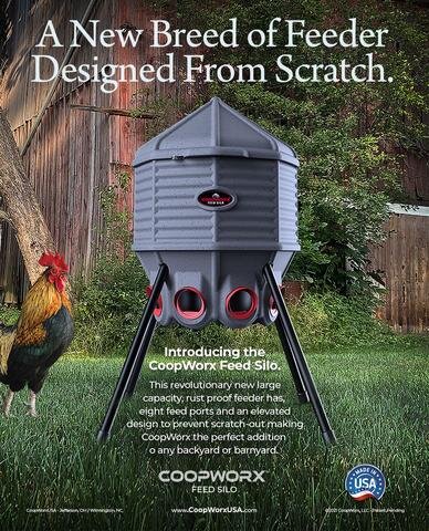 CoopWorx Feed Silo with Discount Link Flower Feather Farm